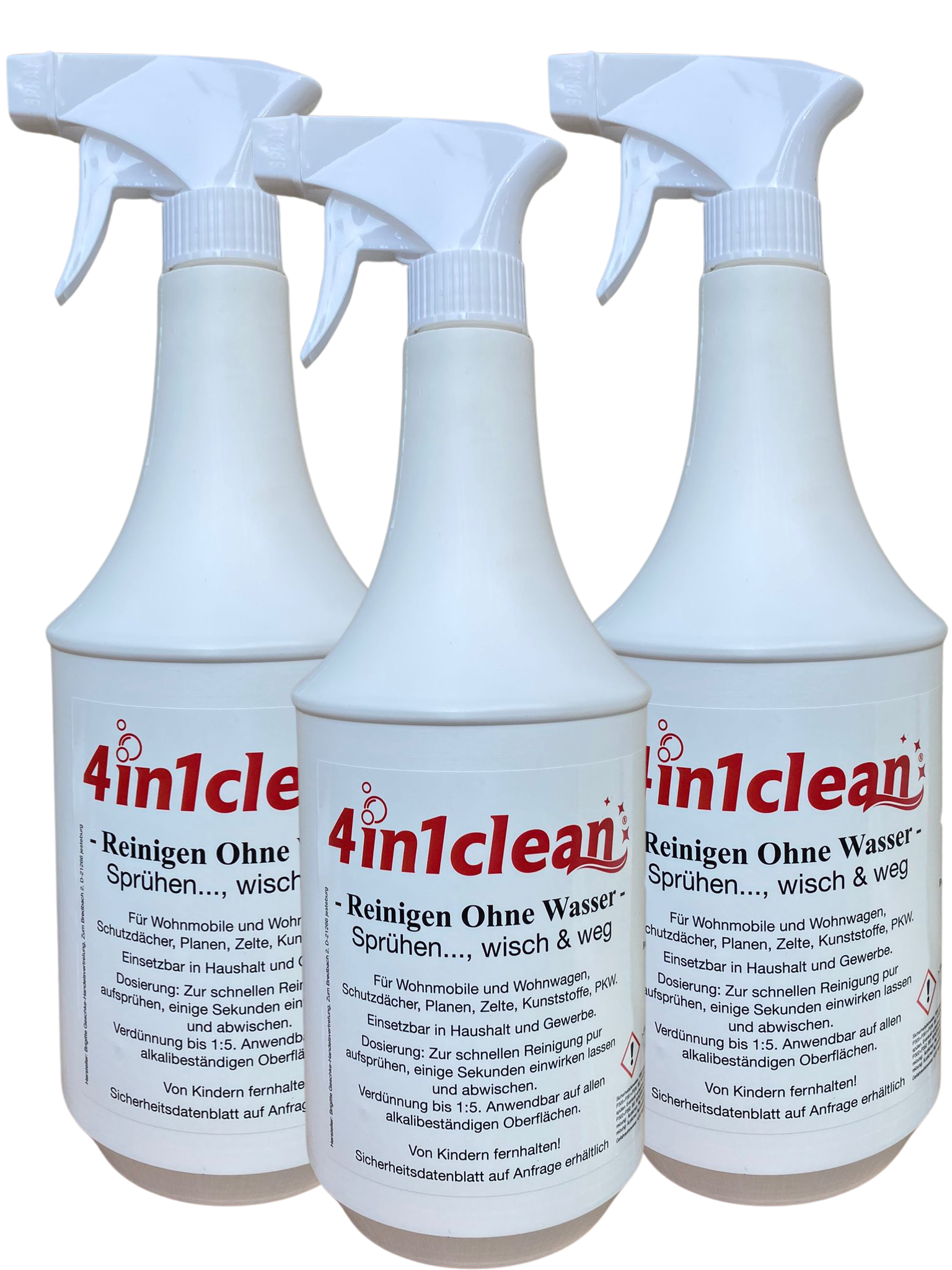 4in1clean – Lot économique de 3 – 3 × 1000 ml